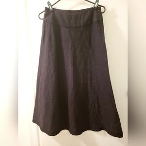 Talbots long black cotton A line skirt with subtle floral pattern Size 4